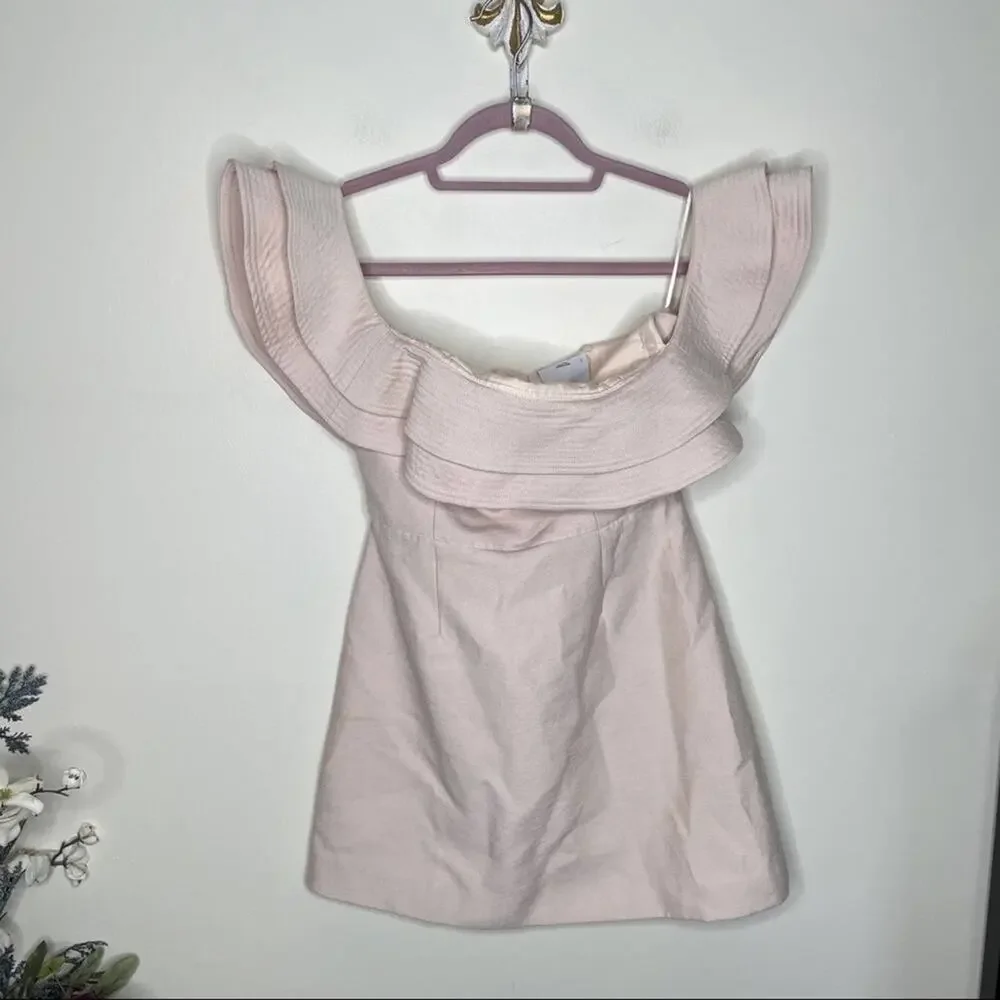 C/MEO COLLECTIVE First Impression Ruffle Dress Blush Pink Sz S {U27}